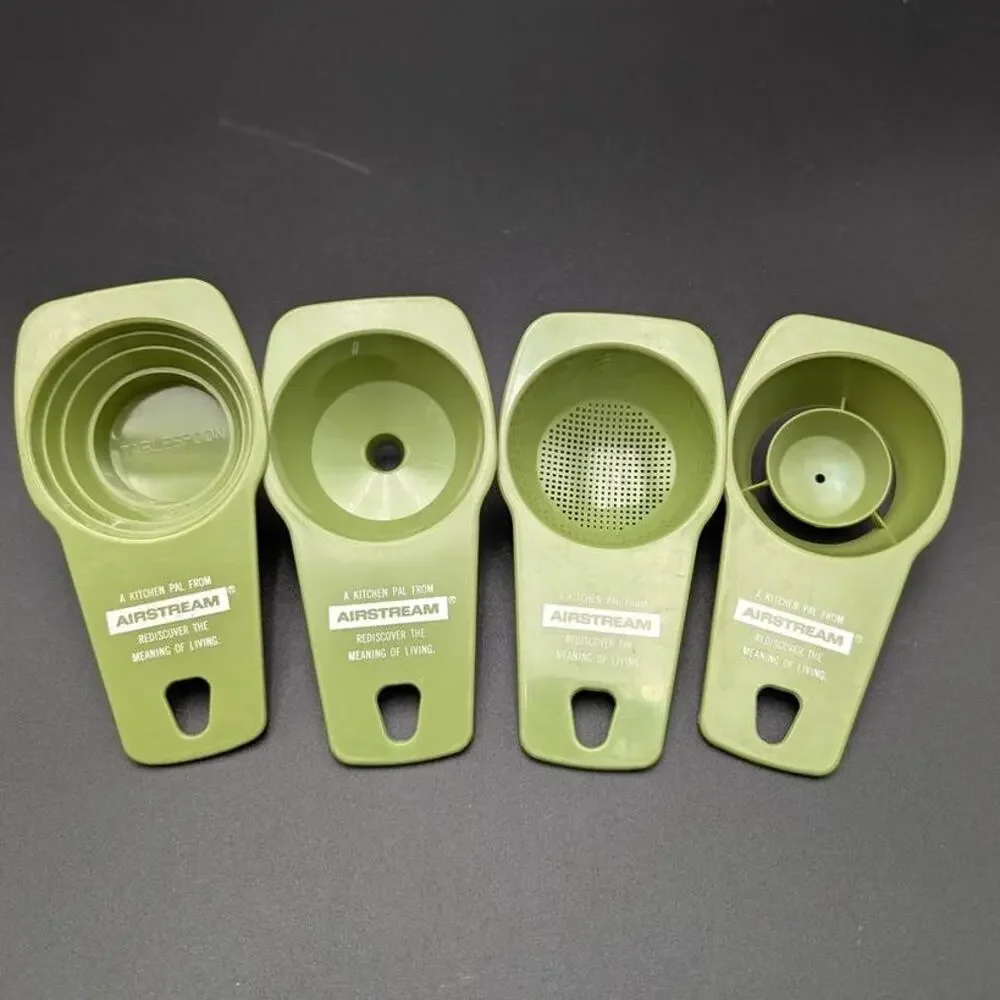 Vtg Airstream Kitchen Set Avocado Green Plastic Promotional Kitchen Tools USA RV